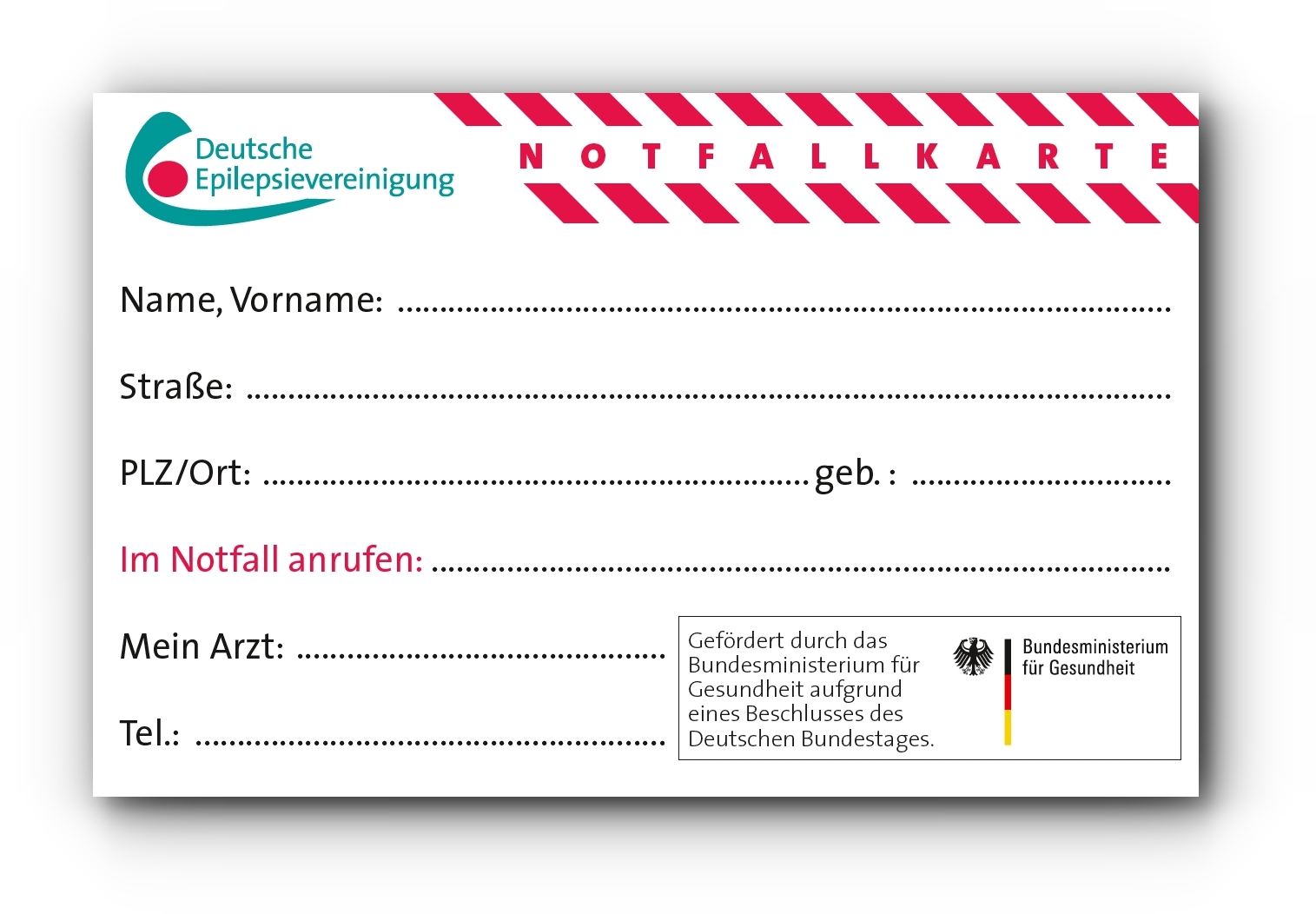 Notfallkarte – Deutsche Epilepsievereinigung